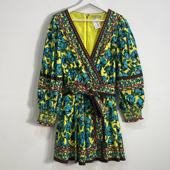 Alice + Olivia Simona Mini Wrap Dress Size 6 - Picture 5 of 16